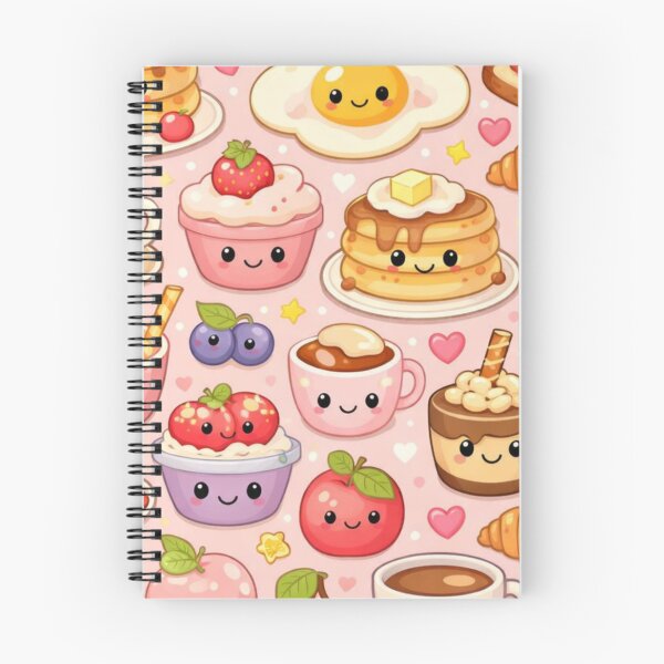 Item preview, Kawaii food pattern breakfast Cute Pastel Morning Food Illustration designed and sold by Aramdesing.