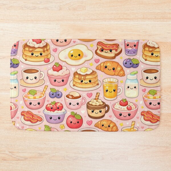 Item preview, Kawaii food pattern breakfast Cute Pastel Morning Food Illustration designed and sold by Aramdesing.