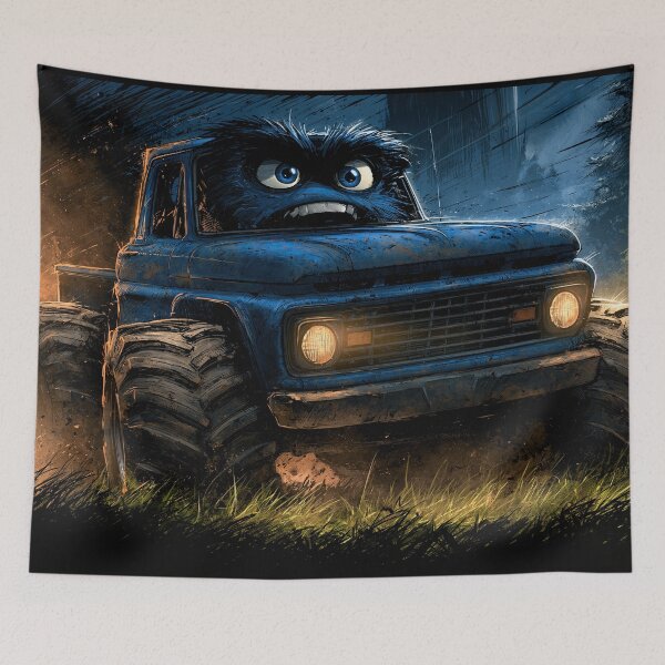 Item preview, Dark Blue Truck Parked in Night Shadows designed and sold by Piotrek0001.