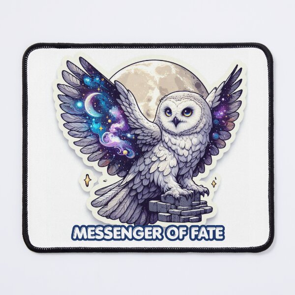 Item preview, Lunar Owl: Messenger of Fate Galaxy Celestial Sticker designed and sold by Chronicles_Of_Fauna.
