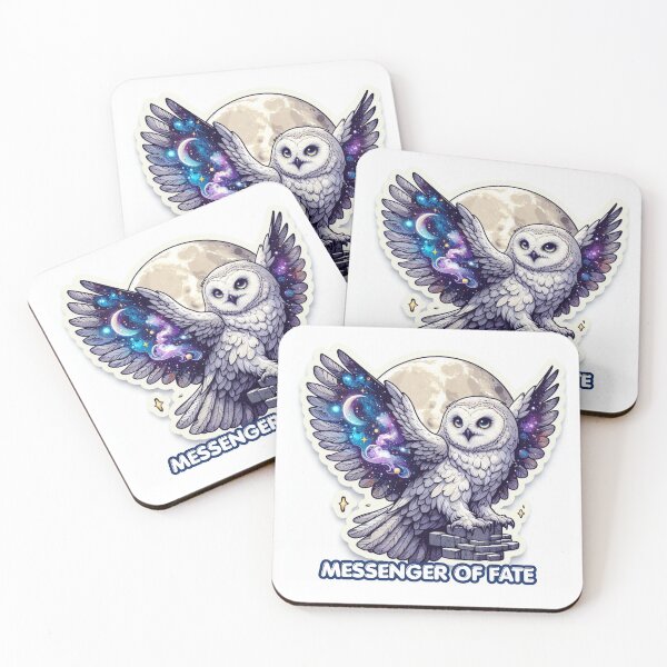 Item preview, Lunar Owl: Messenger of Fate Galaxy Celestial Sticker designed and sold by Chronicles_Of_Fauna.