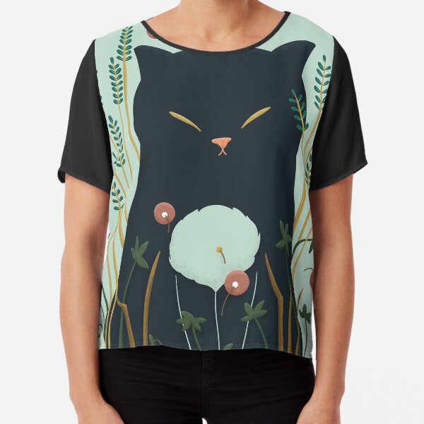Lovely Ghost cat Chiffon Top