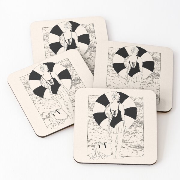 Item preview, Minimalist Girl Looking at the Sea designed and sold by Grin Katalina Floral Patterns & Cozy Art.
