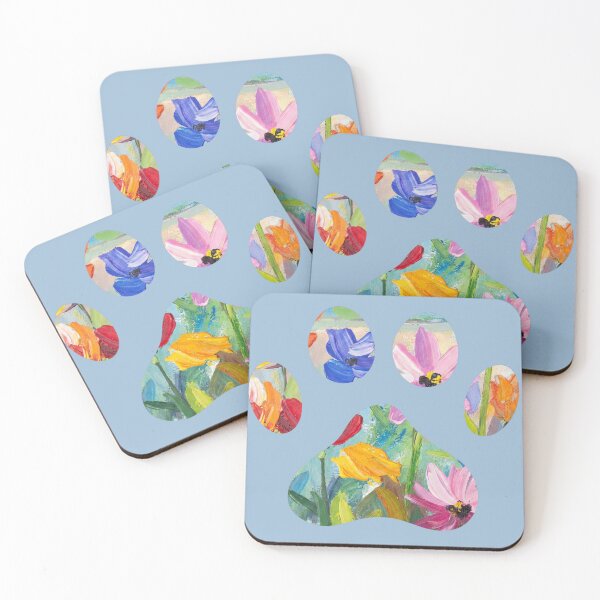 Item preview,  Floral dog paw prints designed and sold by Doodles Down South.