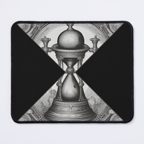 Item preview, Gothic Hourglass Engraving - Memento Mori Time Geometric Art designed and sold by DarkOriginArts.