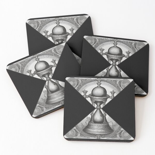 Item preview, Gothic Hourglass Engraving - Memento Mori Time Geometric Art designed and sold by DarkOriginArts.