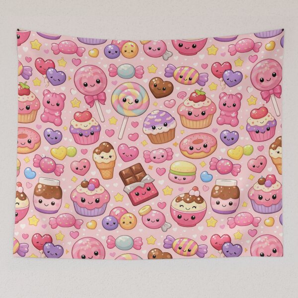 Item preview, Kawaii food pattern candy Pattern | Cute Pastel Sweet Illustration designed and sold by Aramdesing.
