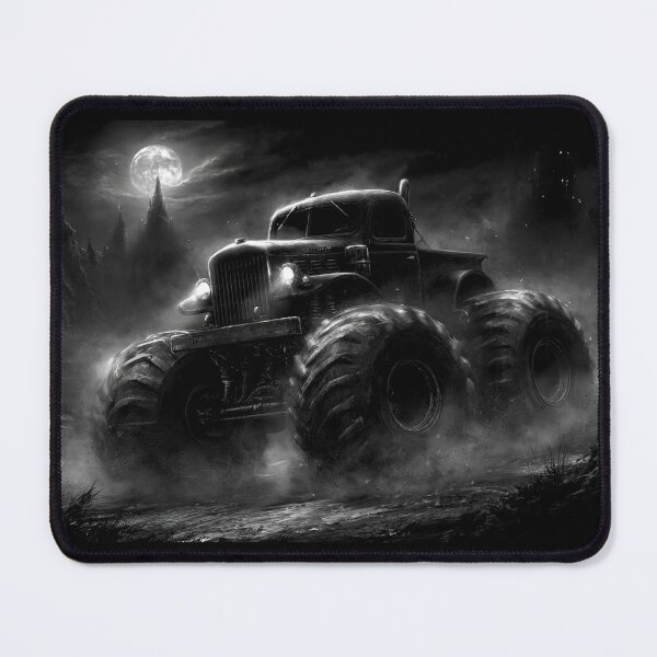 Item preview, Black and White Vintage Truck in Haunted Forest designed and sold by Piotrek0001.