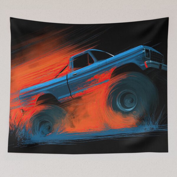 Item preview, Blue Truck Speeding with Red Motion Streaks designed and sold by Piotrek0001.