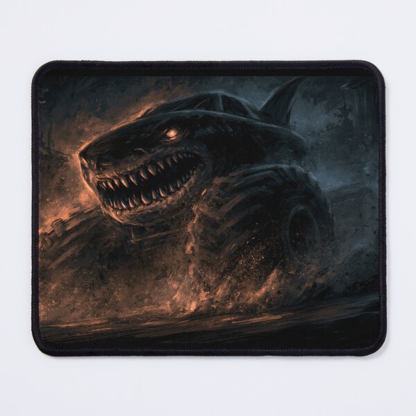 Item preview, Shark Face Monster Truck in Muddy Night designed and sold by Piotrek0001.