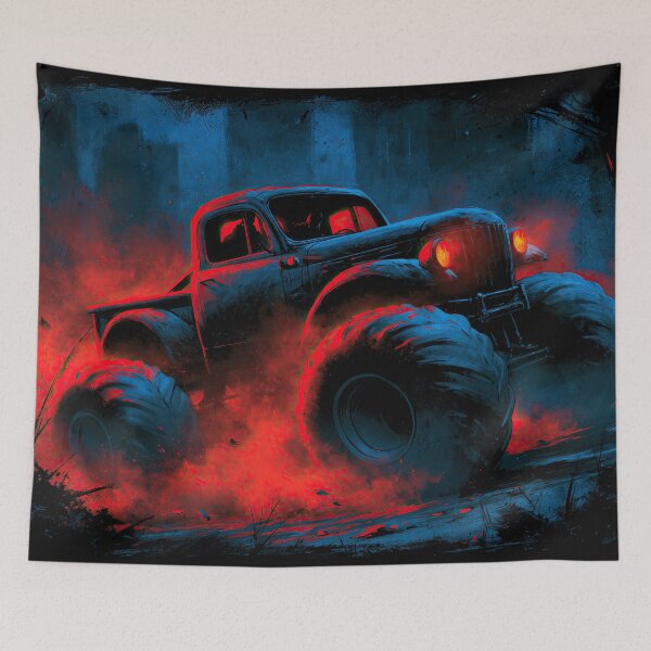 Item preview, Red Truck Surrounded by Red Smoke Light designed and sold by Piotrek0001.