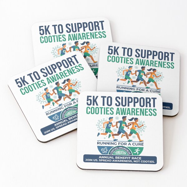 Item preview, 5K to Support Cooties Awareness | Funny Parody Charity Race Sticker designed and sold by End of Day.