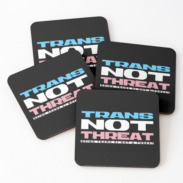 Item preview, Trans Not Threat Cute Transgender Pride Flag Colors Aesthetic Typography designed and sold by FlatInkStudio.