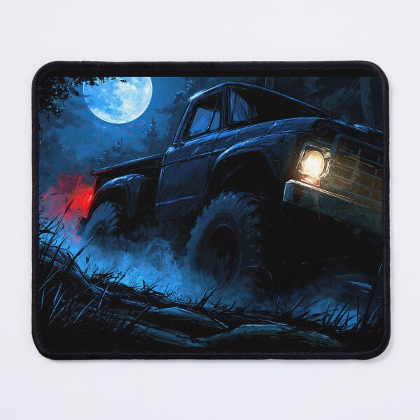 Item preview, Blue Truck in Dark Forest Under Full Moon designed and sold by Piotrek0001.