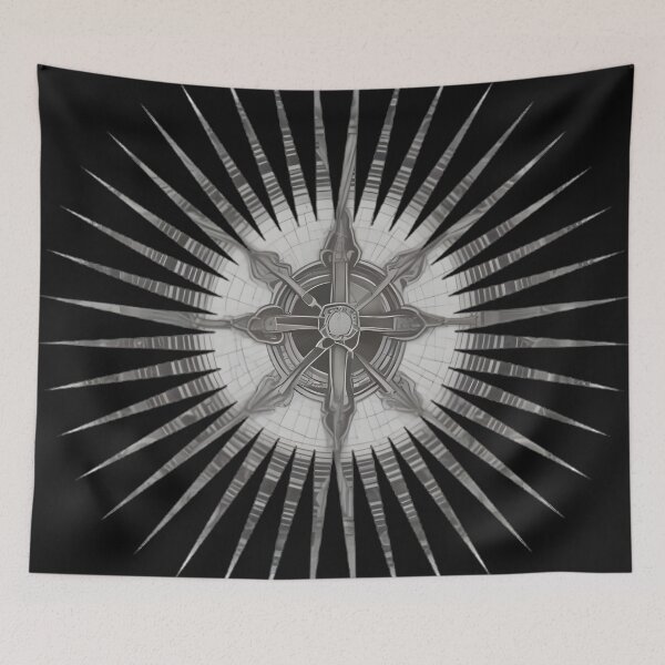 Item preview, Gothic Sun Wheel Enguring - Dark Occult Geometry Compass Art designed and sold by DarkOriginArts.