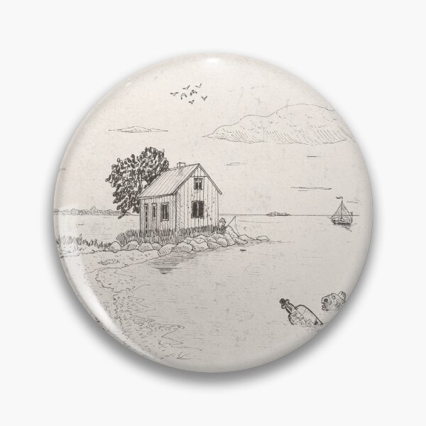 Item preview, Coastal Cottage Illustration | Minimal Beach House Art Print | Seaside Ink Drawing | Ocean Cottage Wall Art designed and sold by Wall-Art-Sketch.