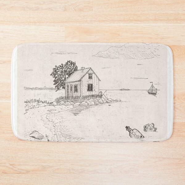 Item preview, Coastal Cottage Illustration | Minimal Beach House Art Print | Seaside Ink Drawing | Ocean Cottage Wall Art designed and sold by Wall-Art-Sketch.