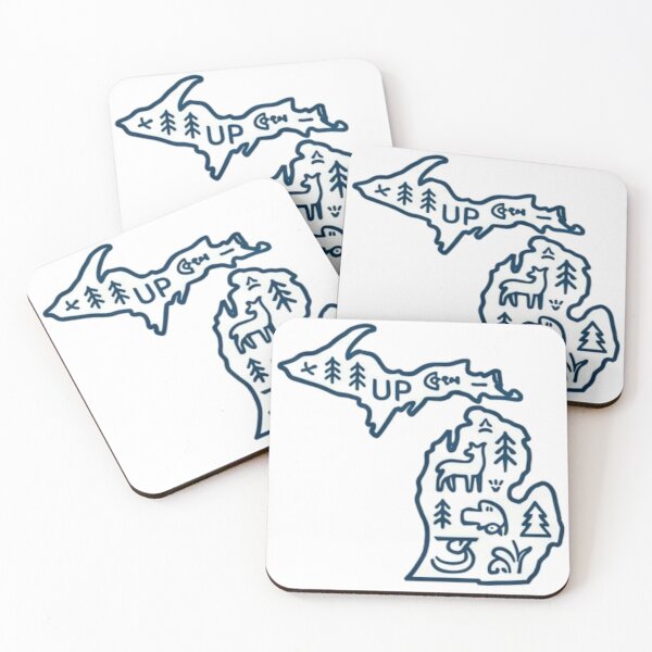 Item preview, Michigan Outdoors Illustrated Map Silhouette designed and sold by Wander & Create.