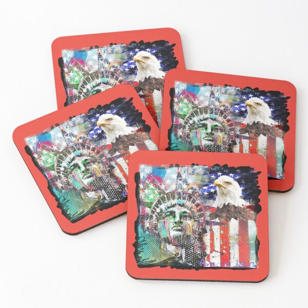 Item preview, American Symbols (Liberty Statue, Bold Eagle, Stars and Stripes Flag) by ACCI designed and sold by VanyssaGraphics.