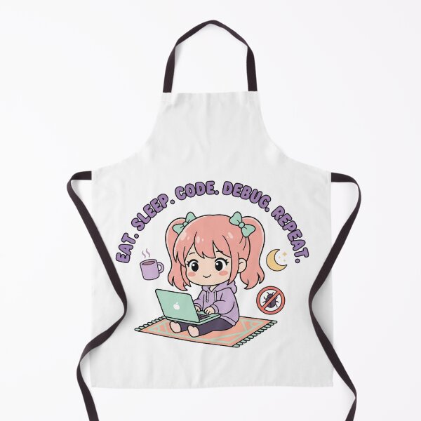 Item preview, Kawaii Chibi Developer - Eat Sleep Code Debug Repeat - Cute Tech Sticker designed and sold by Osmose-Studio.