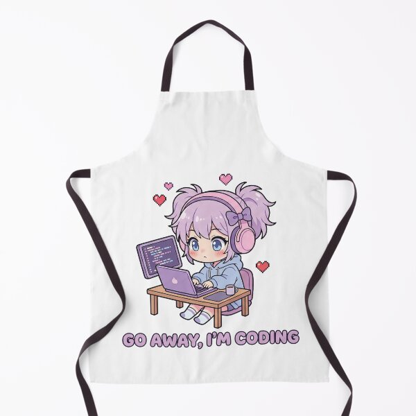 Item preview, Focused Chibi Coder - Go Away I'm Coding - Kawaii Tech Sticker designed and sold by Osmose-Studio.