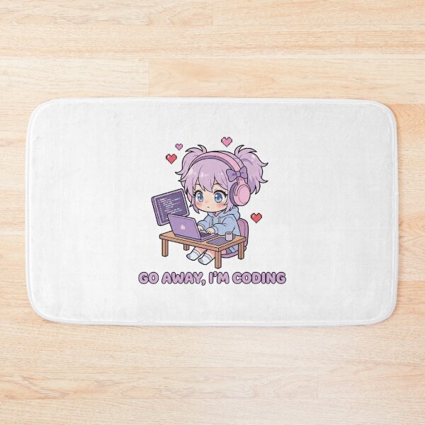 Item preview, Focused Chibi Coder - Go Away I'm Coding - Kawaii Tech Sticker designed and sold by Osmose-Studio.