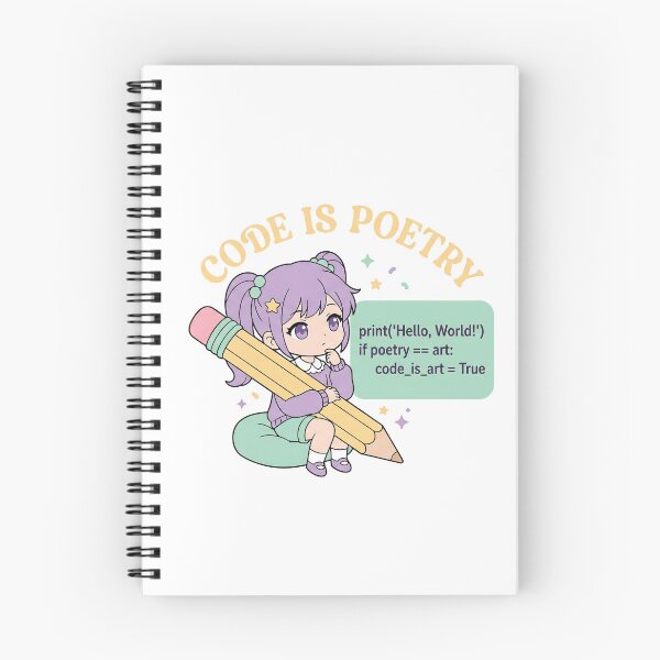Item preview, Elegant Chibi Art - Code Is Poetry - Cute Kawaii Programmer designed and sold by Osmose-Studio.