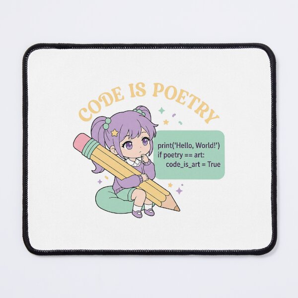Item preview, Elegant Chibi Art - Code Is Poetry - Cute Kawaii Programmer designed and sold by Osmose-Studio.