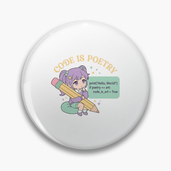 Item preview, Elegant Chibi Art - Code Is Poetry - Cute Kawaii Programmer designed and sold by Osmose-Studio.