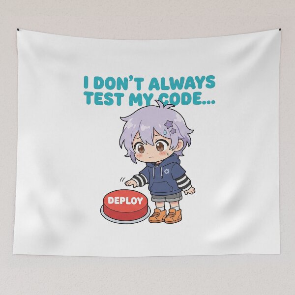 Item preview, Funny Chibi Developer - I Dont Always Test My Code - Kawaii Humor designed and sold by Osmose-Studio.