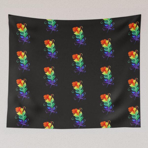 Item preview, Vibrant Rainbow Feather - Colorful Ornamental Fluffy Feather Art designed and sold by SolutionsArt.