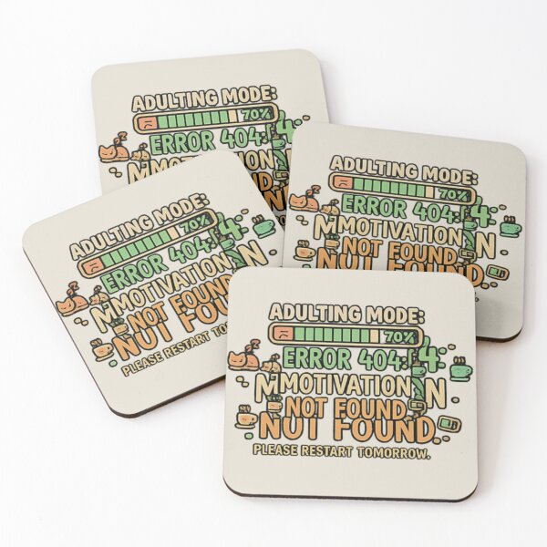 Item preview, Adulting Mode Error 404 Motivation Not Found Funny Cat Coffee  designed and sold by arifali786.