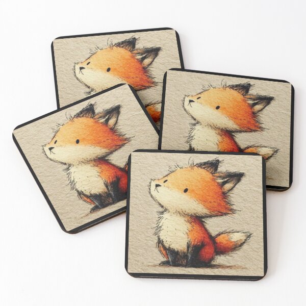 Item preview, Cute Fluffy  Fox Looking  Up Artwork  designed and sold by NivyasArtistry.
