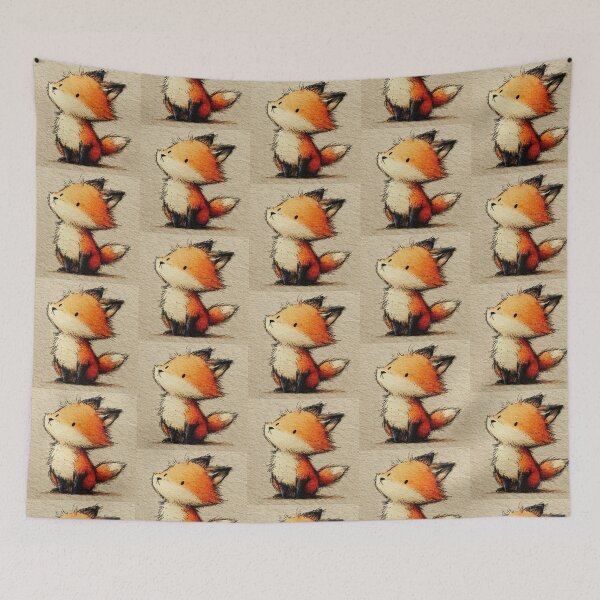Item preview, Cute Fluffy  Fox Looking  Up Artwork  designed and sold by NivyasArtistry.