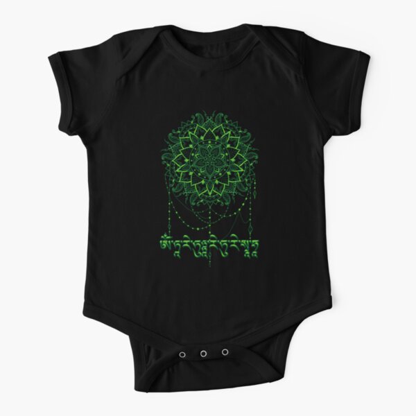 Awesome Mandala With Mantra Of The Green Tara Baby One Piece By Lucias Redbubble