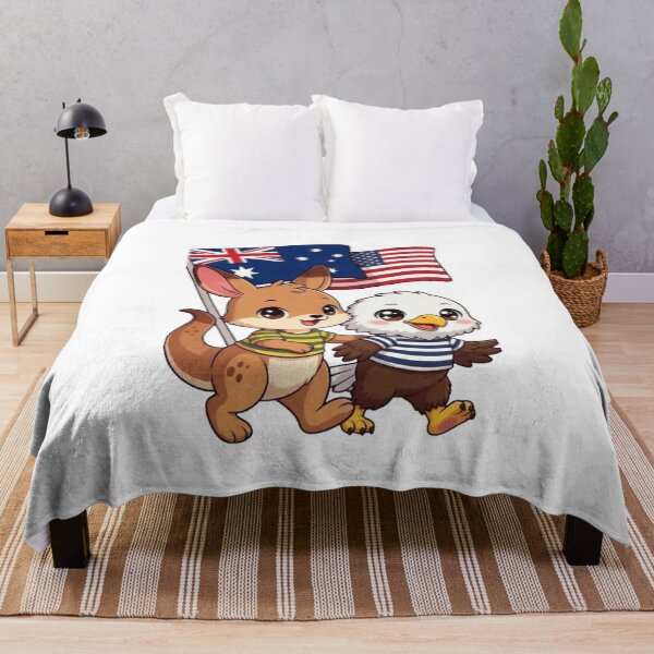 Item preview, the Australian kangaroo and its friend the American eagle designed and sold by SE213.
