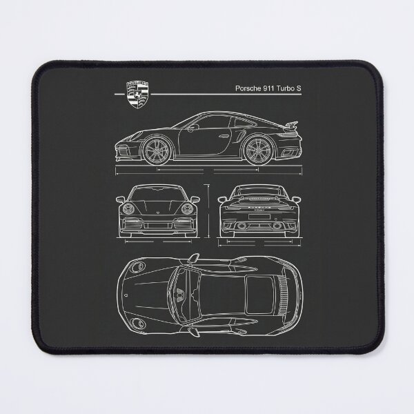 Item preview, Porsche 911 Turbo S 992 Blueprint Modern Supercar Technical Outline designed and sold by Motorline44.