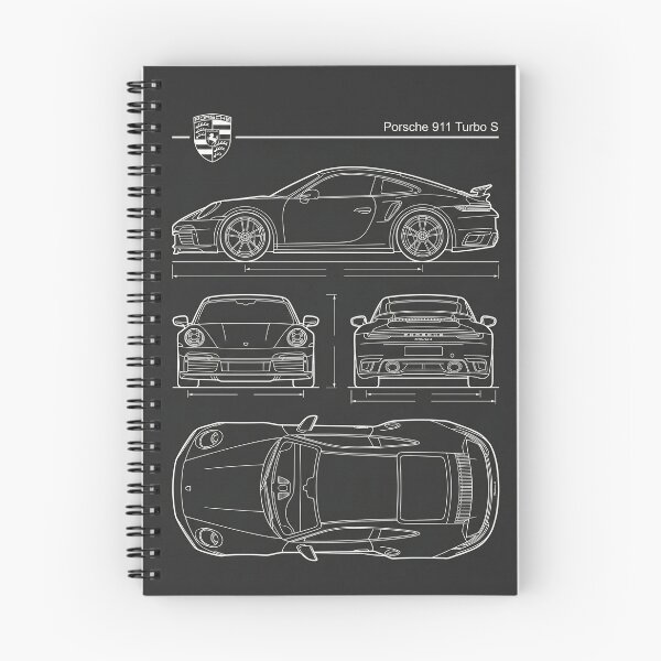 Item preview, Porsche 911 Turbo S 992 Blueprint Modern Supercar Technical Outline designed and sold by Motorline44.