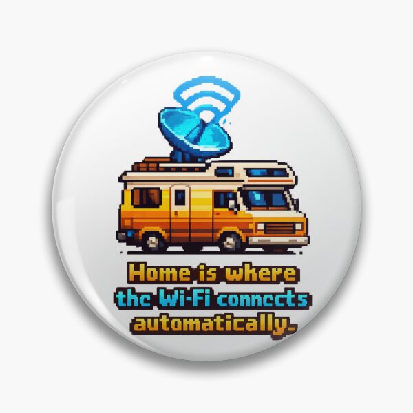 Item preview, Home Is Where The WiFi Connects Retro 8-Bit Camper  designed and sold by Retro Mood Co.