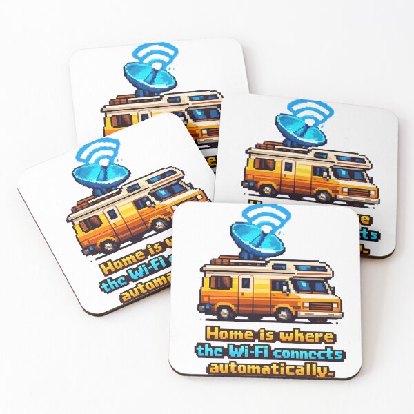 Item preview, Home Is Where The WiFi Connects Retro 8-Bit Camper  designed and sold by Retro Mood Co.