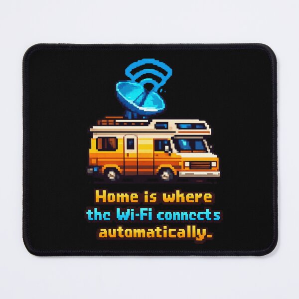 Item preview, Home Is Where The WiFi Connects Retro 8-Bit Camper designed and sold by Retro Mood Co.