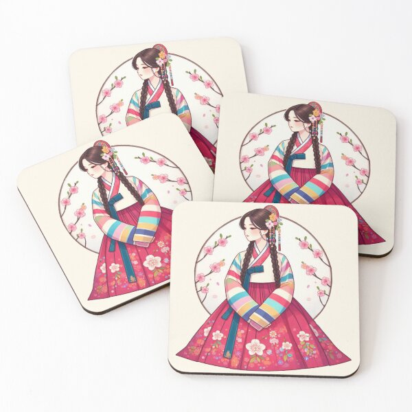 Item preview, Beautiful Joseon Girl in Hanbok Cherry Blossoms K-drama designed and sold by NerdiPop.