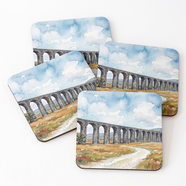 Item preview, Ribblehead Viaduct Yorkshire Dales — Watercolour Style designed and sold by InkAndLatitude.