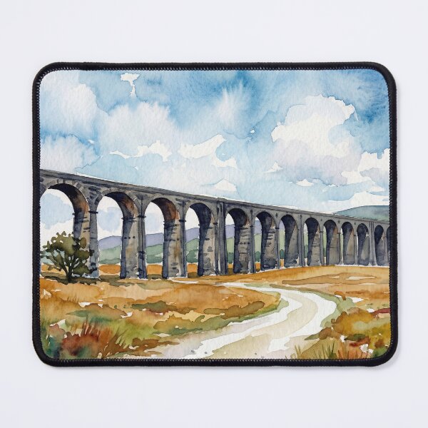 Item preview, Ribblehead Viaduct Yorkshire Dales — Watercolour Style designed and sold by InkAndLatitude.