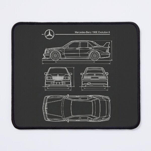 Item preview, Mercedes Benz 190E Evolution II Blueprint DTM Legend Race Car Outline designed and sold by Motorline44.
