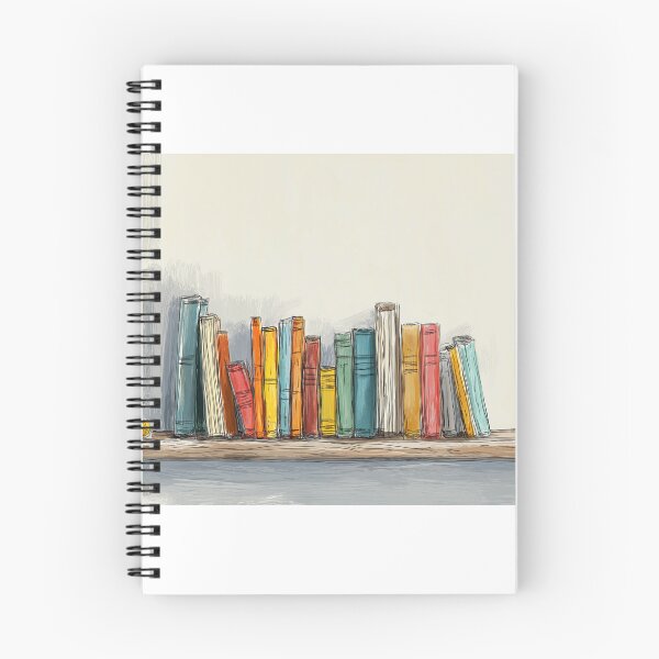 Item preview, Sketch of a Shelf of colourful books designed and sold by Roxane Bay.