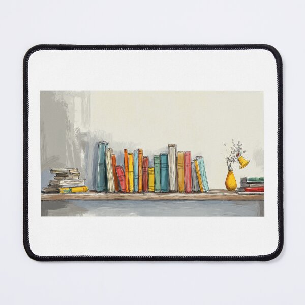 Item preview, Sketch of a Shelf of colourful books designed and sold by Roxane Bay.