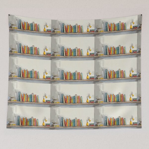 Item preview, Sketch of a Shelf of colourful books designed and sold by Roxane Bay.