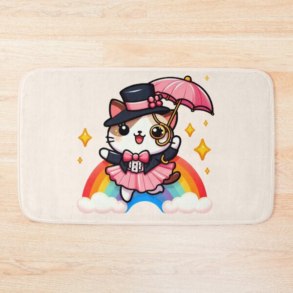 Item preview, Cute Rainbow Cat and Umbrella designed and sold by NerdiPop.