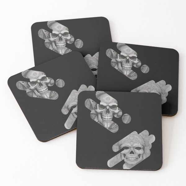 Item preview, Abstract Glitch Skulls Engraving - Cyber Goth Grunge Geometric Art designed and sold by DarkOriginArts.